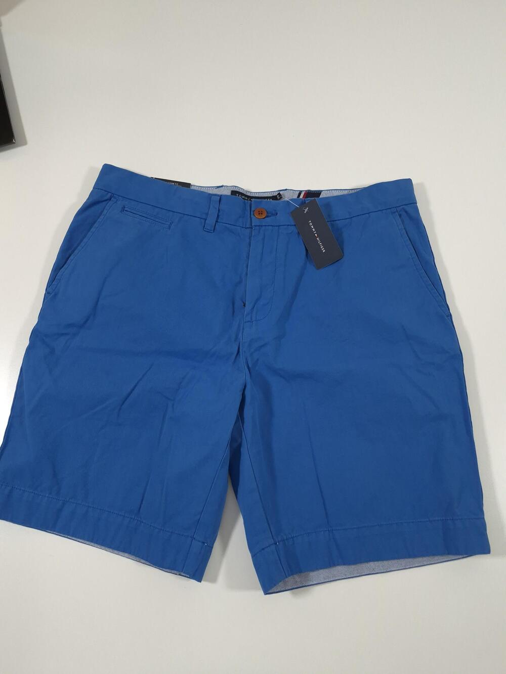 Tommy Hilfiger Shorts Mens 36 Blue Chino 9" Inseam Custom Fit Cotton Casual